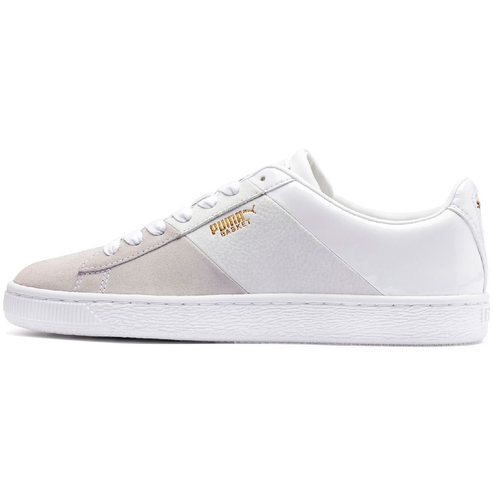 puma white and gold sneakers