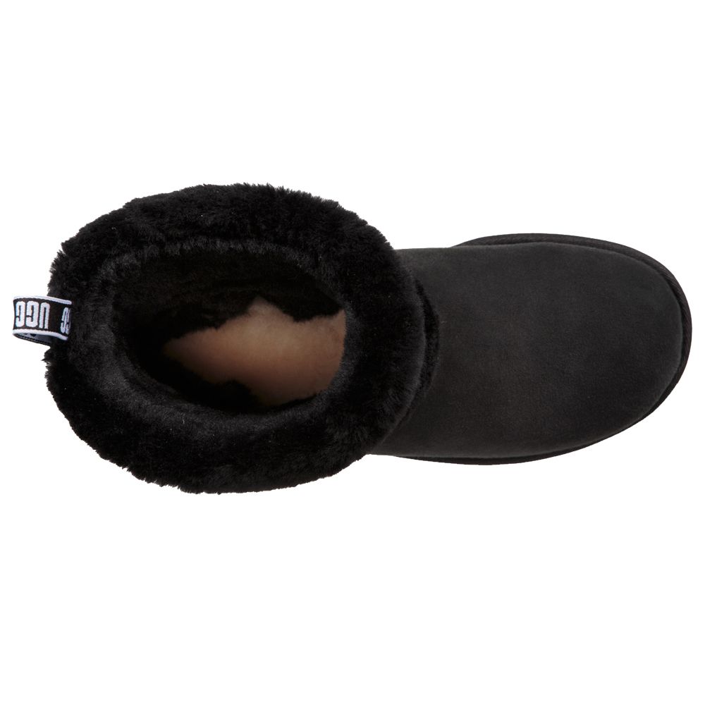 ugg black fluff mini quilted boots