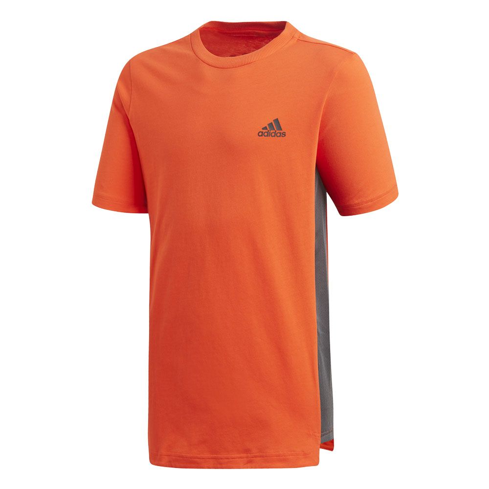 orange and black adidas shirt