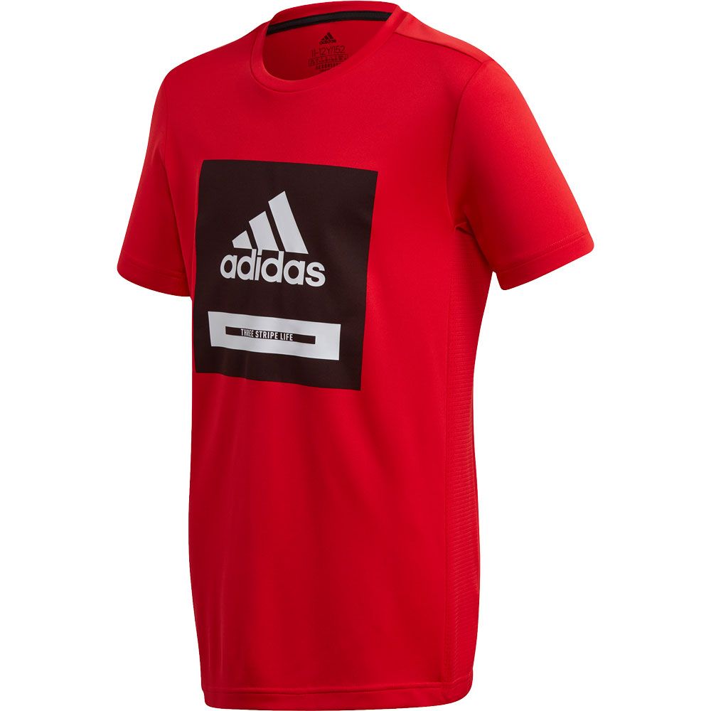 adidas - Bold T-shirt Boys vivid red black white at Sport Bittl Shop