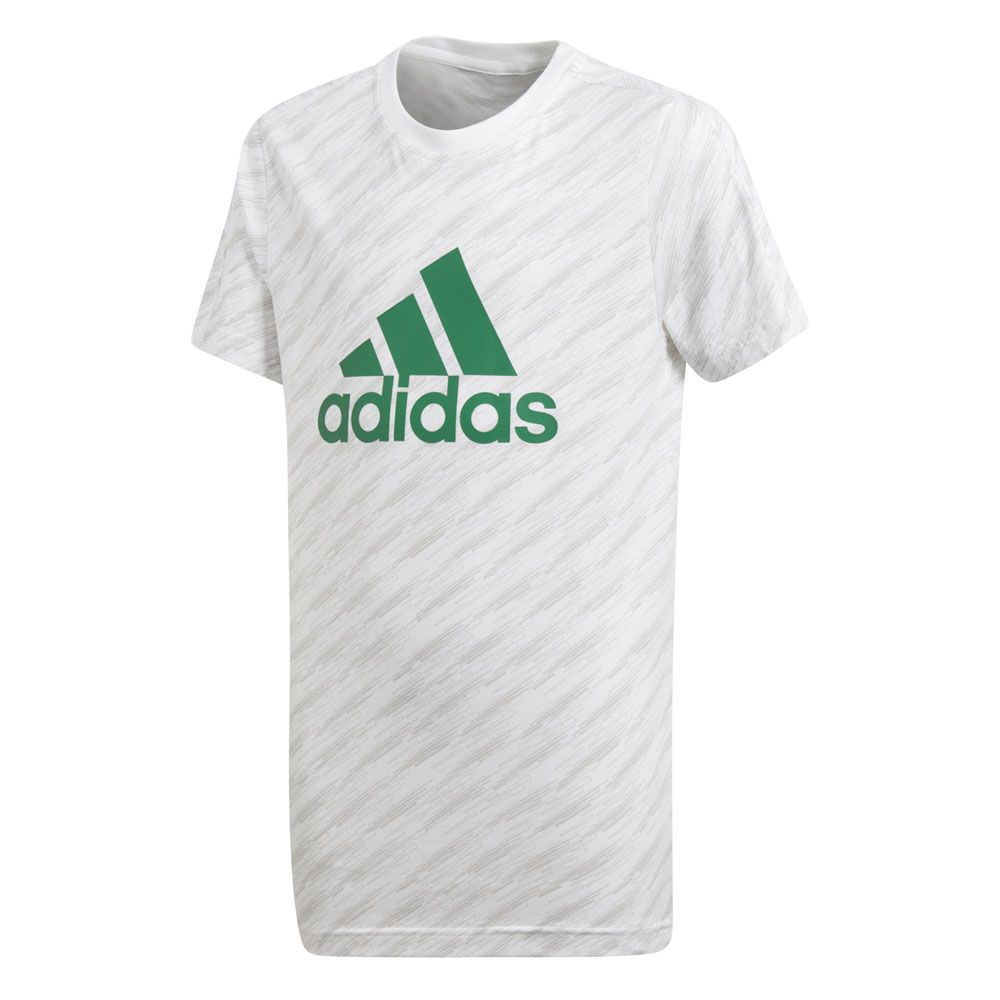 adidas white and green t shirt