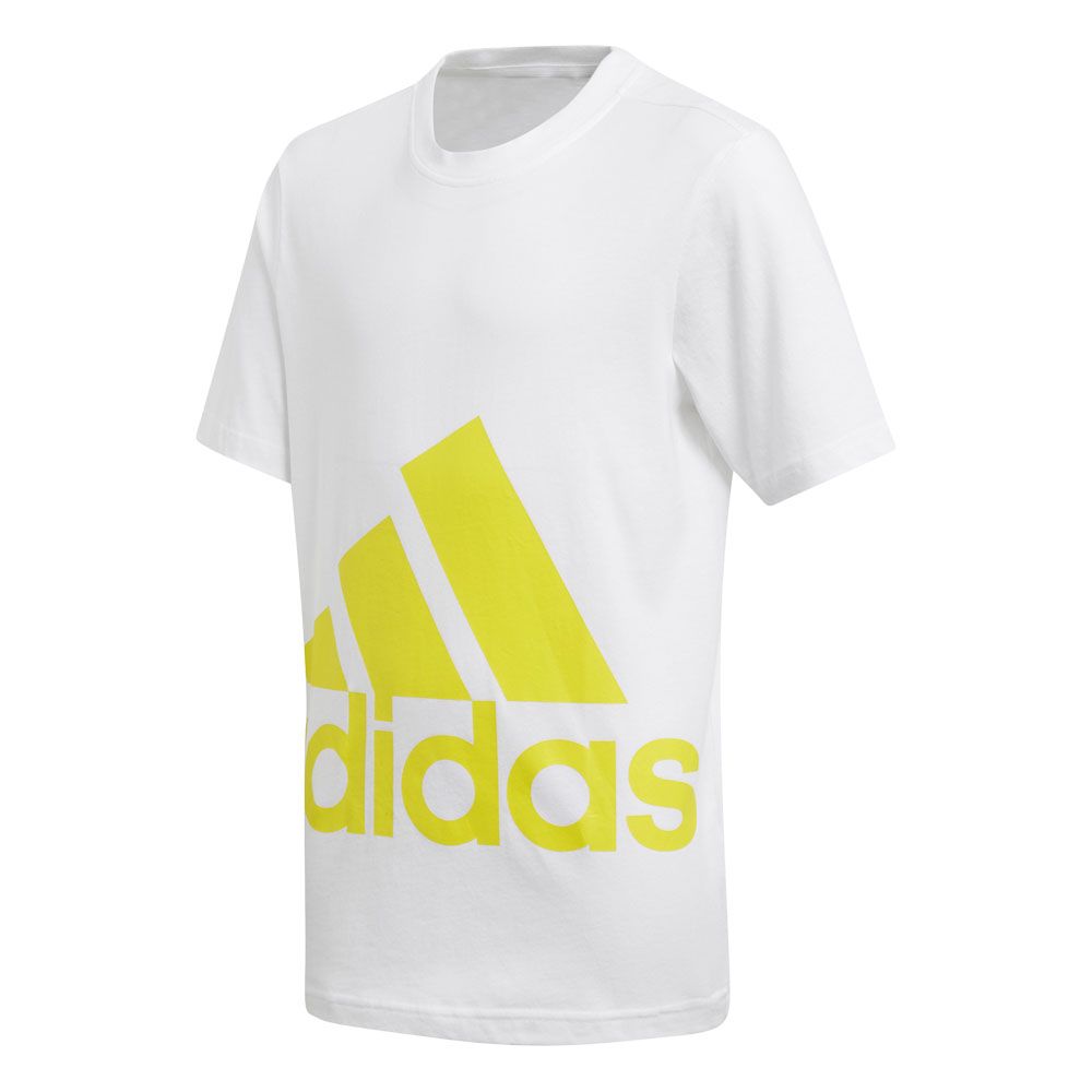 yellow and white adidas shirt