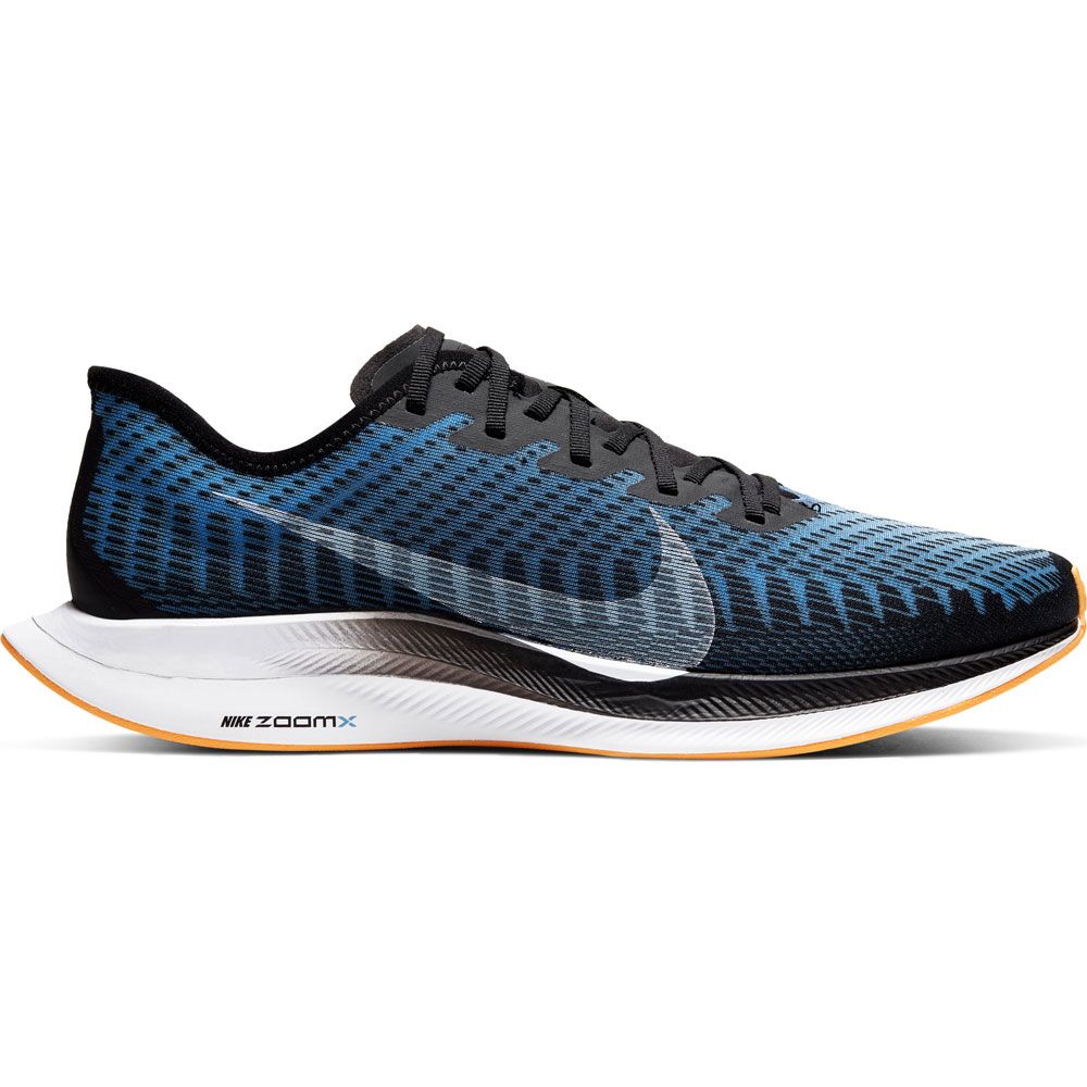 black and blue nike running shoes