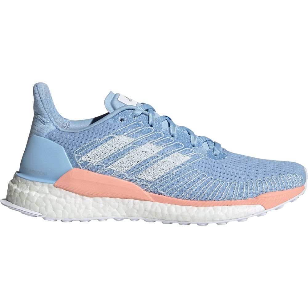 pink and blue running shoes