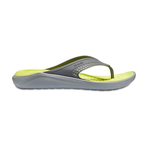 grey croc flip flops