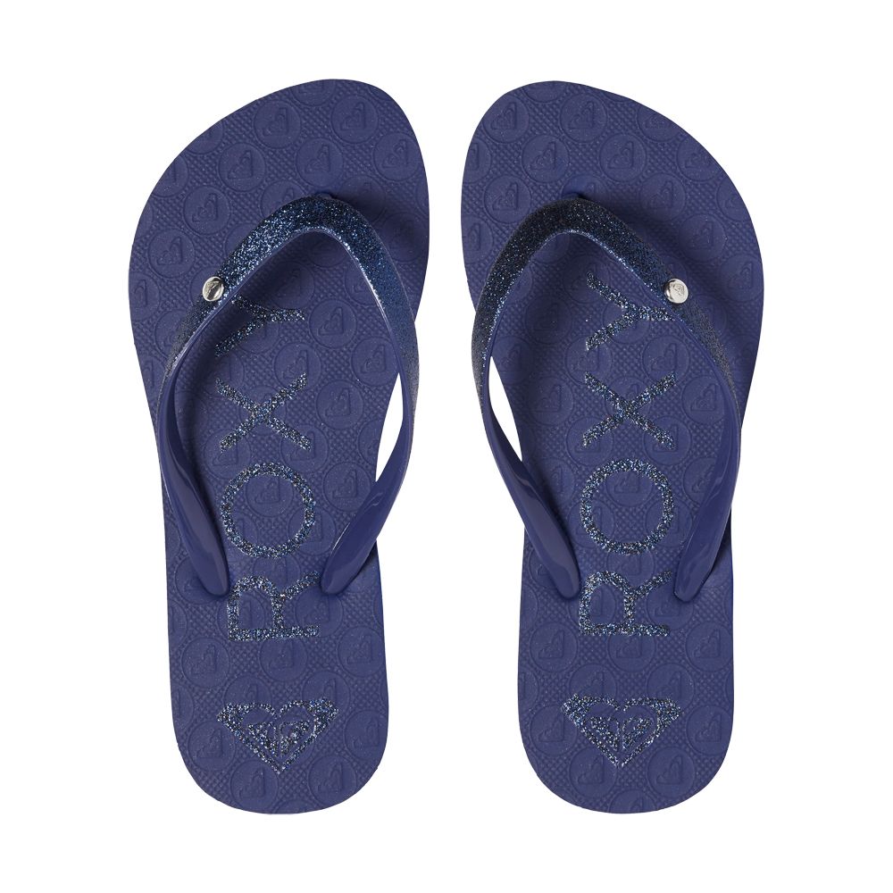 girls blue flip flops