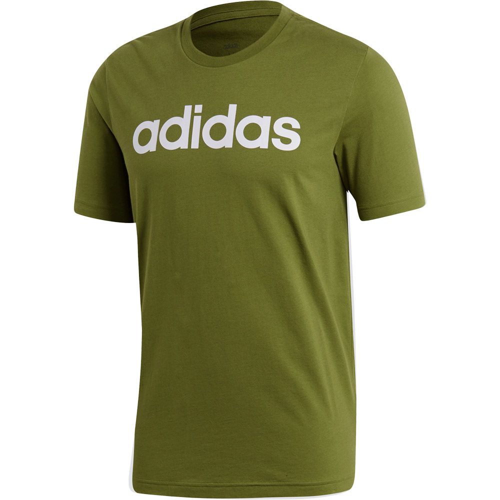 white adidas t shirt with green logo